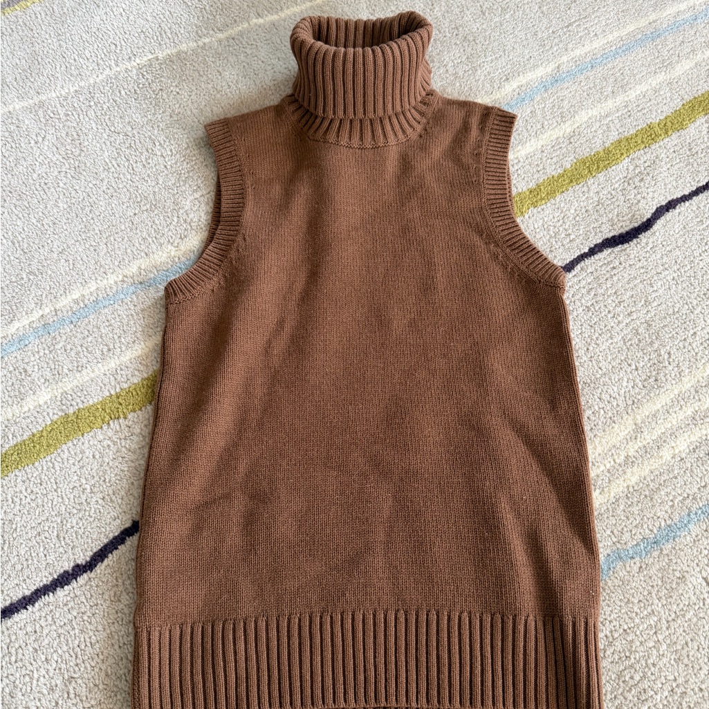 Michael Kors Brown Turtleneck Sweater Vest